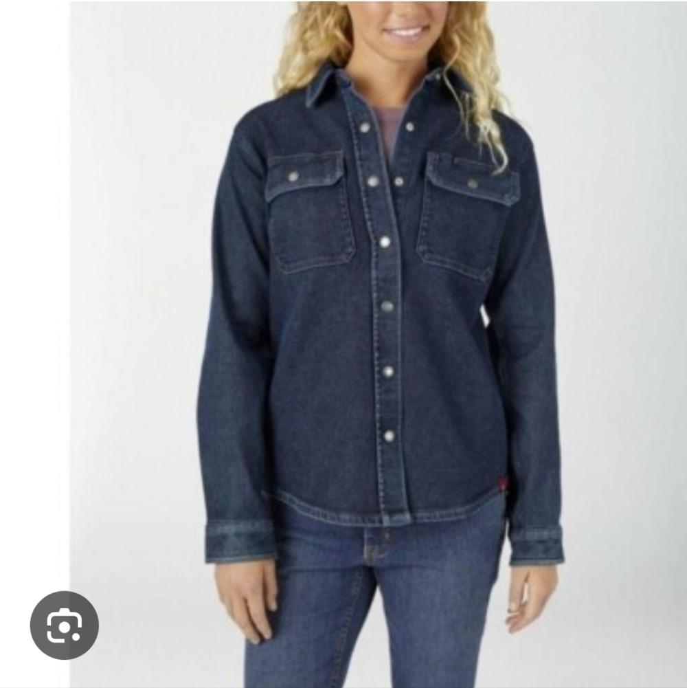 Dickies Warming Temp-IQ Flex Denim Work Shirt Trucker Barn Jacket Shacket Small